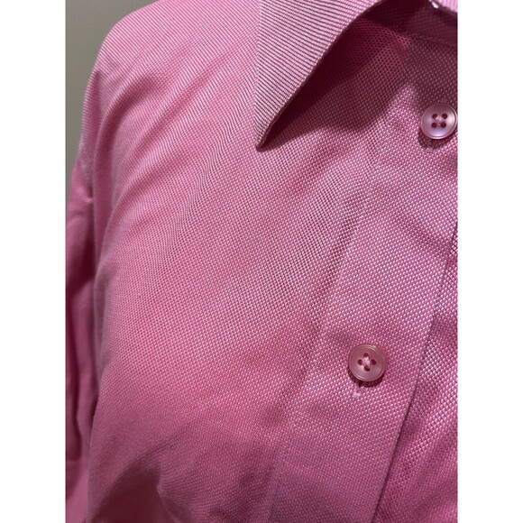 Talbots Women’s Wrinkle Resistant Button Up Shirt Pink Cotton Size 16W Classic - Picture 3 of 9